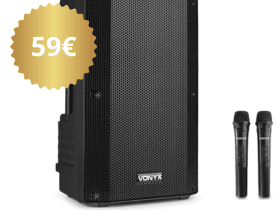 Enceinte sur batterie avec micros et bluetooth